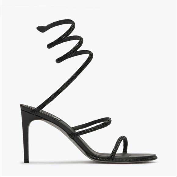 Rene Caovilla CLEO BLACK SANDAL Heels 80 EU41 - Picture 1 of 12